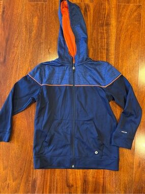 Xersion Navy and Orange Hooded Zip Jacket